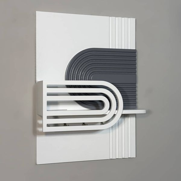 Designer key holder in grey and white
