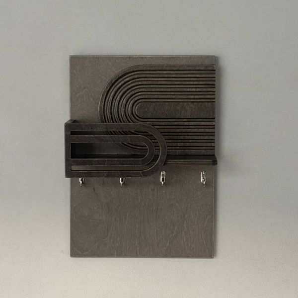 Designer wall key holder in dark colors
