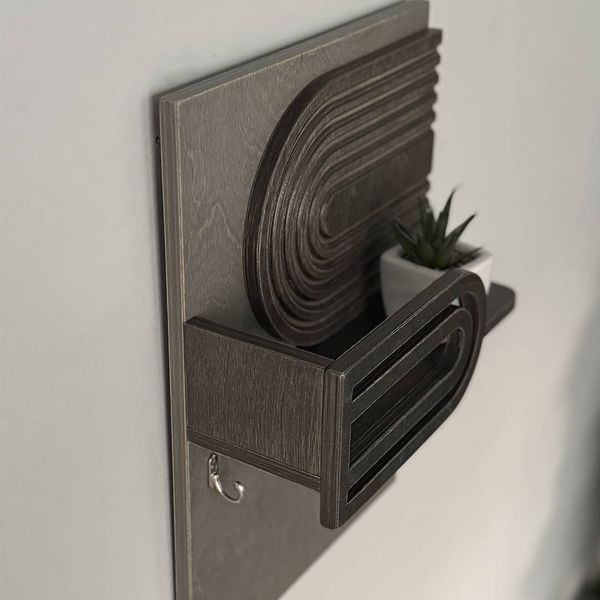Designer wall key holder in dark colors