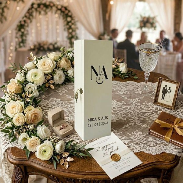 Wine time capsule with names