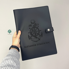Personalized leather folder for maritime documents