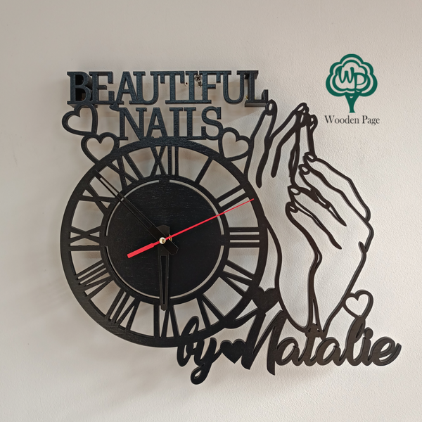 Wall clock for manicurist with name