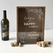 Wooden piggy bank for wine corks with engraving