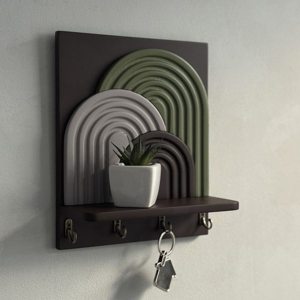 Designer wall key holder in Art Deco style