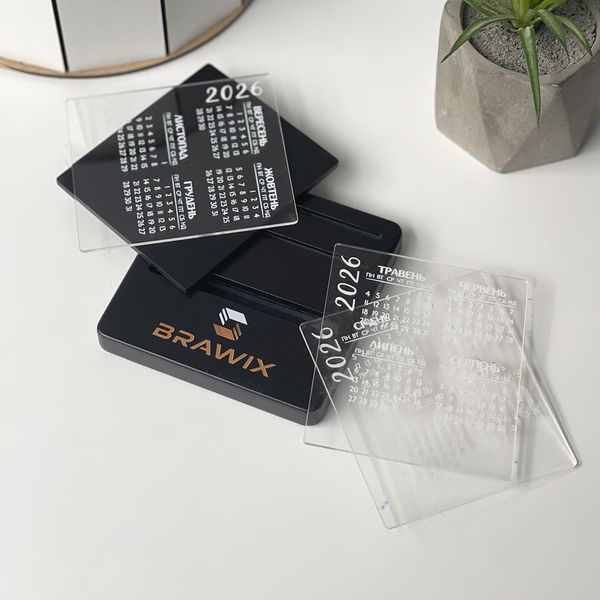 Desk calendar with company logo 2026