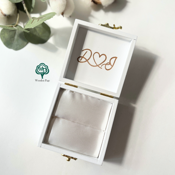 Wedding box for rings with personalized inscription