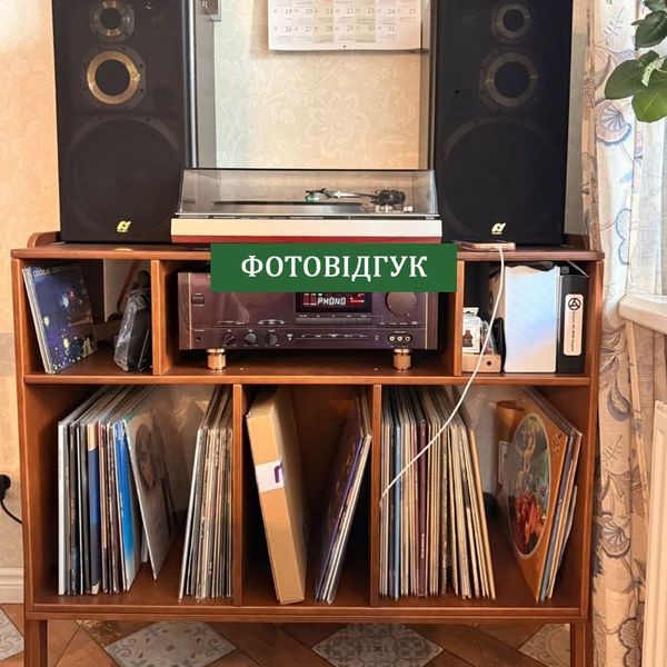 Wooden vinyl record rack