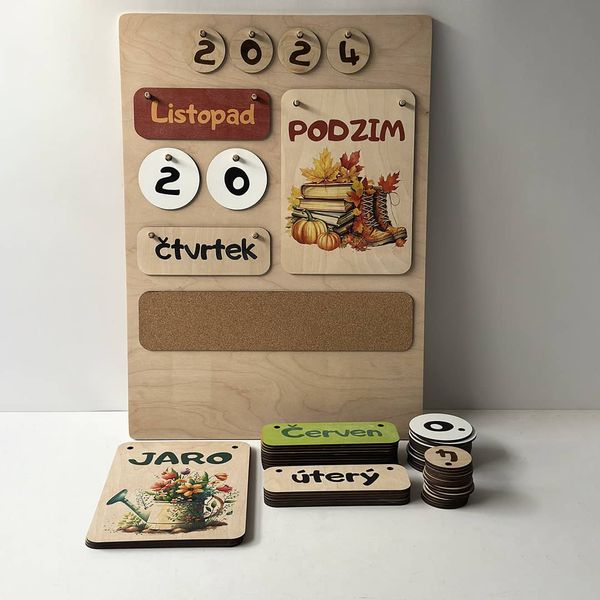 Wooden Montessori Calendar for Kids