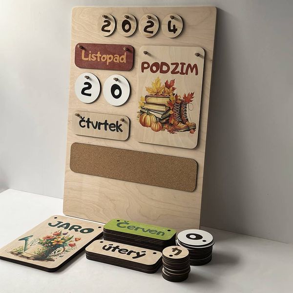 Wooden Montessori Calendar for Kids