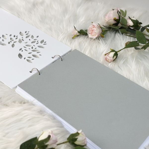 Wedding album for guests' wishes with engraving