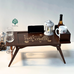 Столик для кави та вина з гравіюванням