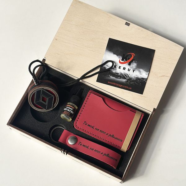 Set with car fragrance as a gift for dad