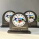 Wooden table clock with company logo