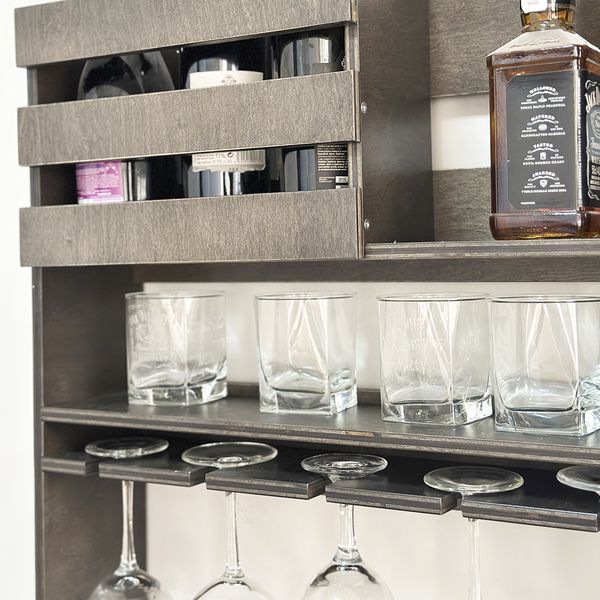 Mini bar for alcohol and Tower glasses