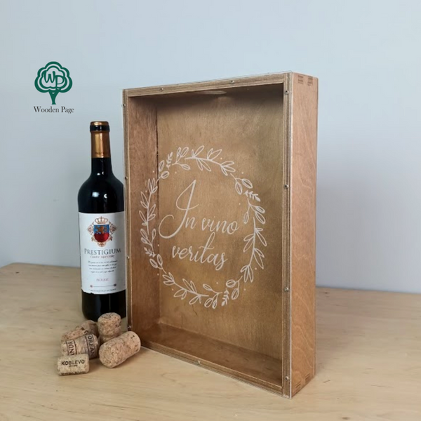 Money box made of wood and glass with custom engraving, gift for boyfriend