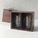 Beer glasses in a wooden box with engraving