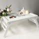 Breakfast bed table in white