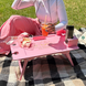 Pink picnic table