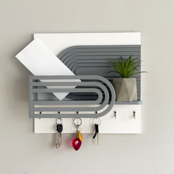 Designer key holder with mail shelf