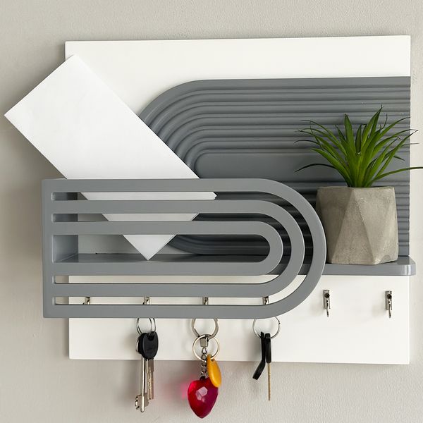 Designer key holder with mail shelf