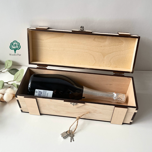 Дерев'яна подарункова коробка для шампанського