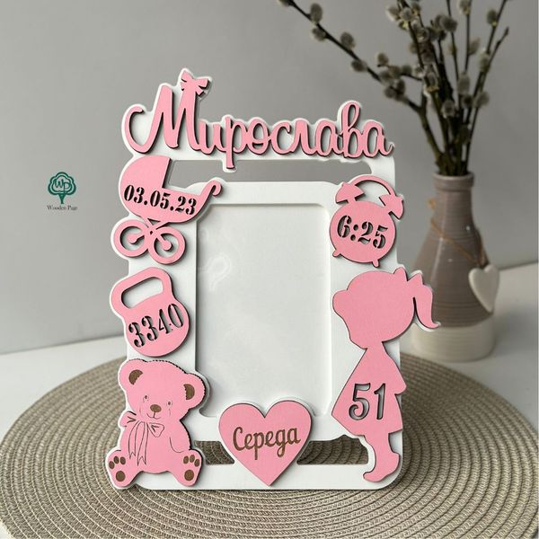 Personalized photo frame for a girl as a gift