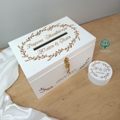 Свадебный набор с персонализацией: коробка для денег, шкатулка для колец