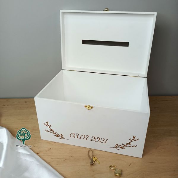 Свадебный набор с персонализацией: коробка для денег, шкатулка для колец