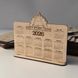 Wooden desk calendar with company logo