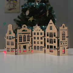 New Year's houses made of wood