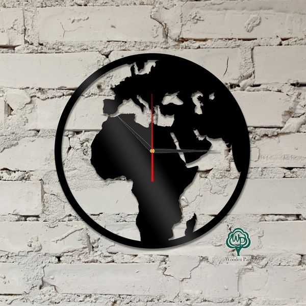 Тематичний настінний годинник карта світу
