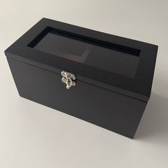 Black watch box with two compartments