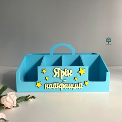 Desk organizer for a child with a name