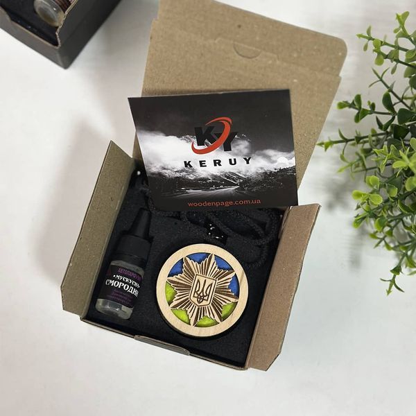 Car air freshener with the coat of arms of Ukraine