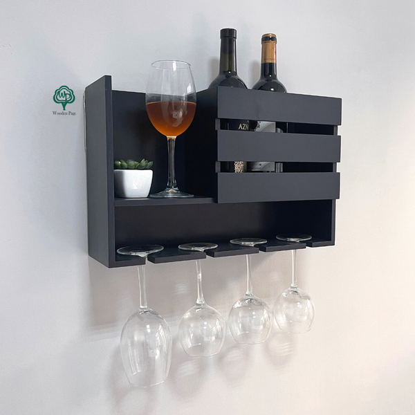 Wooden wall shelf for alcohol Lounge