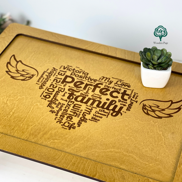 Folding breakfast table with engraving
