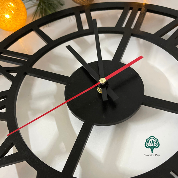 Декоративний годинник для оселі з фанери, діаметр 35 см