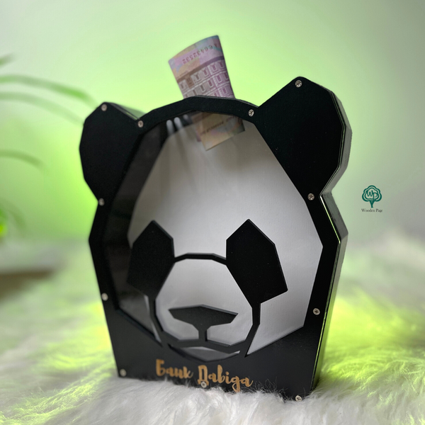 Дитяча іменна скарбничка для грошей Панда