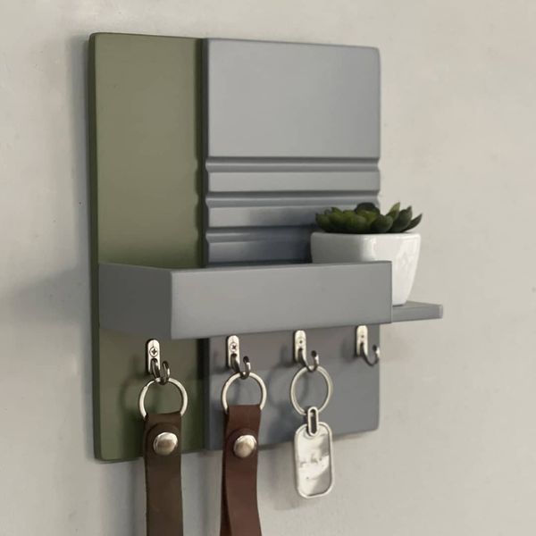 Designer key holder in grey-olive color