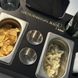 Beer tray with containers for sauces and goodies