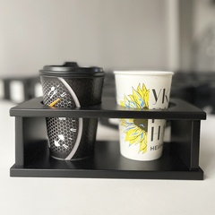 Wooden coffee cup stand with engraving