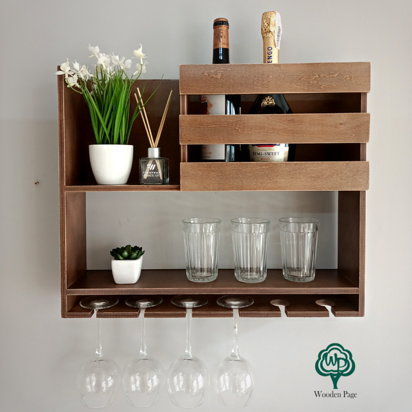 Kitchen shelf for wine and glasses Glory