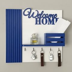 Designer wall key holder in blue and black colors