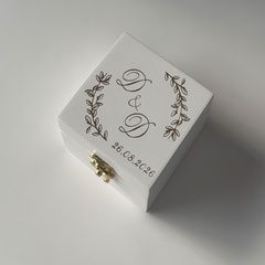 Wedding ring box with initials