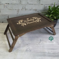 Wooden table with individual engraving