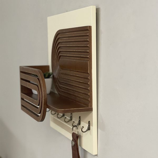 Designer key holder with shelf in interesting colors