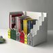 Children's desktop book organizer with 3 sections