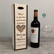 Wooden gift box for wine with personalized engraving