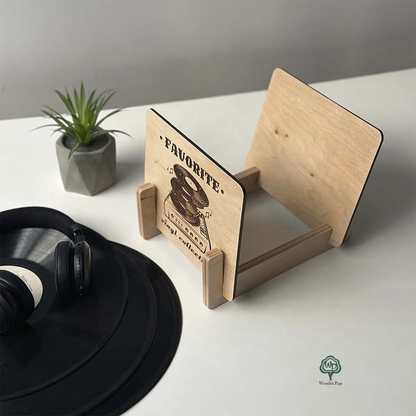 Wooden vinyl record stand