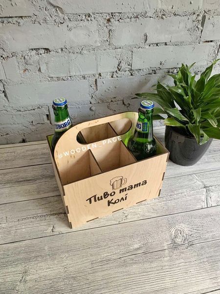 Beer organizer box for 6 bottles
